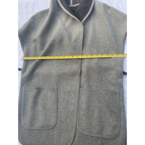 Trouve Womens XS/S Light Gray Belted Vest Mid-length Wool Blend - Picture 8 of 10